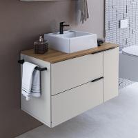 Gabinete Para Banheiro Com Cuba 01 Gav 80cm Mel Arenas Proddy Mel - 2