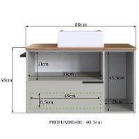 Gabinete Para Banheiro Com Cuba 01 Gav 80cm Mel Arenas Proddy Mel - 3