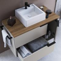 Gabinete Para Banheiro Com Cuba 01 Gav 80cm Mel Arenas Proddy Mel - 5