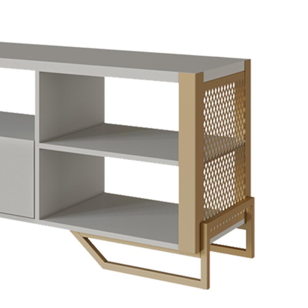 Rack Industrial 180 Cm Gaveta E Tela Em Metal 1017 Arenas Dourado Pp - 5