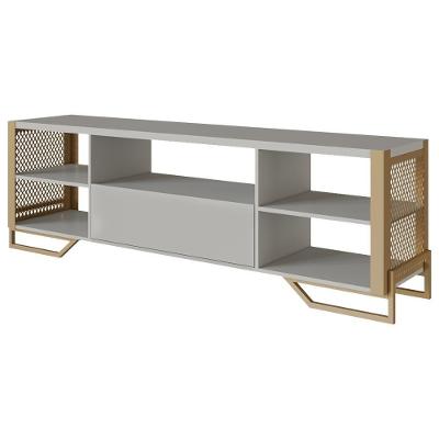 Rack Industrial 180 Cm Gaveta E Tela Em Metal 1017 Arenas Dourado Pp