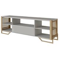 Rack Industrial 180 Cm Gaveta E Tela Em Metal 1017 Arenas Dourado Pp - 1