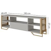 Rack Industrial 180 Cm Gaveta E Tela Em Metal 1017 Arenas Dourado Pp - 3