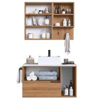 Conjunto Gabinete Com Cuba E Espelheira 80cm Mel Branco Arenas Proddy Mel - 2