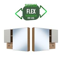 Conjunto Gabinete Com Cuba E Espelheira 80cm Mel Branco Arenas Proddy Mel - 7