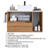 Conjunto Gabinete Com Cuba E Espelheira 80cm Mel Branco Arenas Proddy Mel - 8