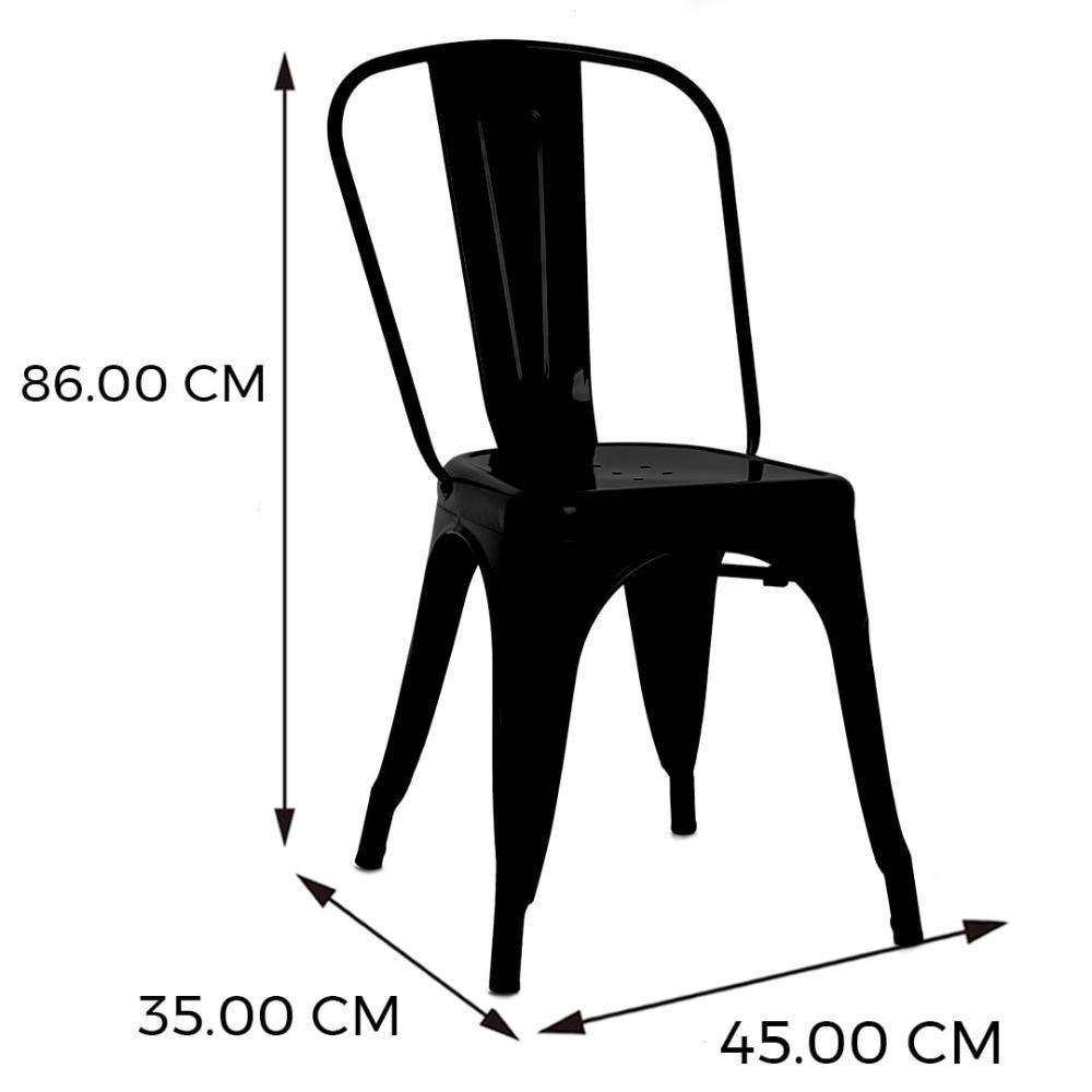 Kit 4 Cadeiras Tolix Iron Titan Anm6671f Anima Office Ferro Pintura Epóxi Branco - 4