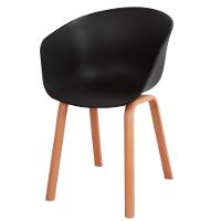 Kit 4 Cadeiras Toledo Anm8095f Anima Office Assento Em Polipropileno Preto Base Aço Simulando Madeira - 2