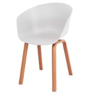 Kit 4 Cadeiras Toledo Anm8095f Anima Office Assento Em Polipropileno Branco Base Aço Simulando Madeira - 2