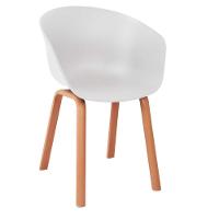 Kit 4 Cadeiras Toledo Anm8095f Anima Office Assento Em Polipropileno Branco Base Aço Simulando Madeira - 3