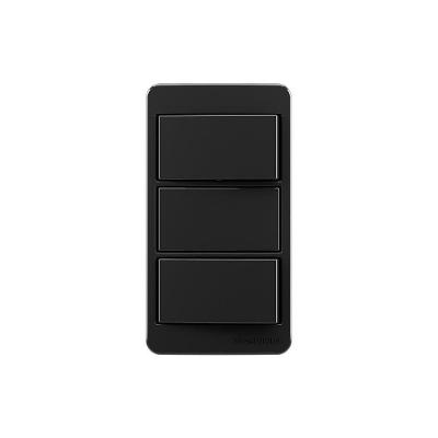 Placa Para Condulete Caixa 3-4" Com Interruptor Simples Duplo Margirius Sleek 10a Preto Ebony Preto