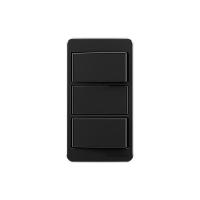 Placa Para Condulete Caixa 3-4" Com Interruptor Simples Duplo Margirius Sleek 10a Preto Ebony Preto - 1