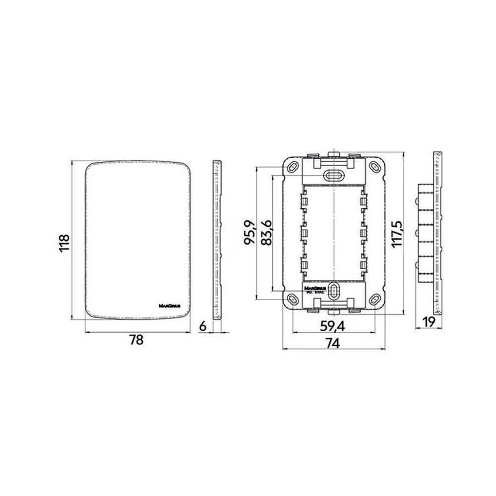 Variador De Luminosidade E Velocidade Margirius B3 Com Placa 4x2 Branco Bivolt - 2