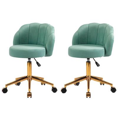 Cadeira Petala Anm9700s Anima Office Revestida Em Veludo Verde Base Rodízio Dourado