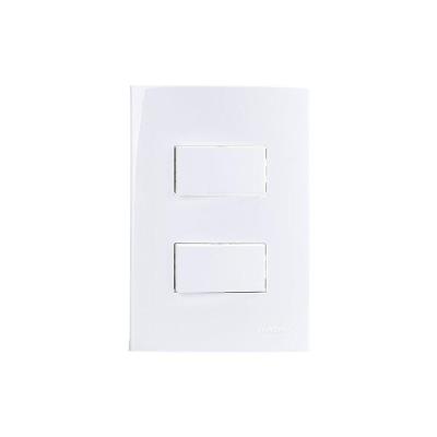 Interruptor Simples Duplo Margirius Sleek 10a Com Placa 4x2 Branco