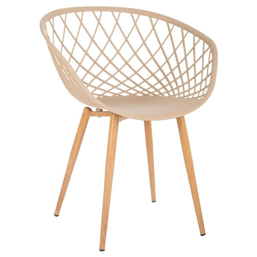 Kit 4 Cadeiras Loa Clarice Anm8197f Anima Office Polipropileno Fendi Base Metal Pintura Madeira - 3