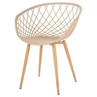 Kit 4 Cadeiras Loa Clarice Anm8197f Anima Office Polipropileno Fendi Base Metal Pintura Madeira - 2