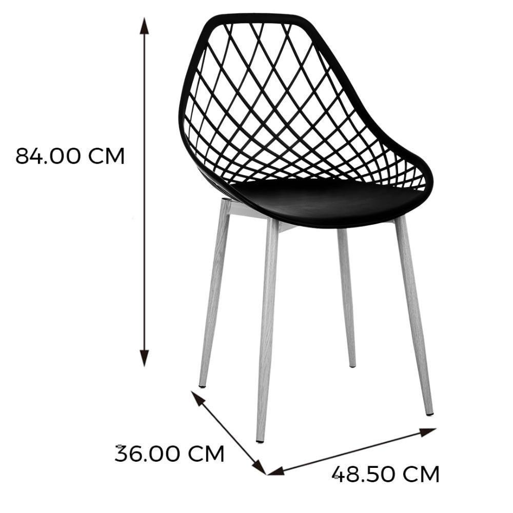 Kit 4 Cadeiras Cloe Kaila Anm8196f Anima Office Em Polipropileno Branco Base Metal Simulando Madeira - 4