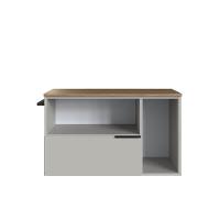 Gabinete Para Banheiro 02 Portas 01 Gaveta 80cm Mel Arenas Proddy Mel - 5