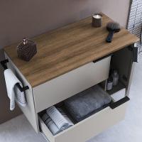 Gabinete Para Banheiro 02 Portas 01 Gaveta 80cm Mel Arenas Proddy Mel - 6