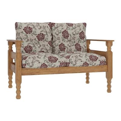 Namoradeira 2 Lugares Madeira Maciça Liz Multimóveis Vcr7002 Floral Vermelho Floral Vermelho