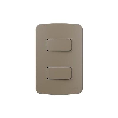 Interruptor Simples Duplo Margirius B3 Colors 10a Com Placa 4x2 Argila
