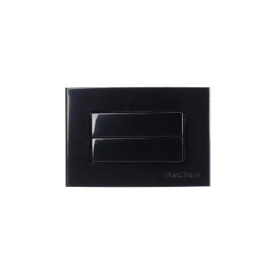 Placa Para Móveis 65x45 Com Interruptor Duplo Paralelo Margirius Sleek 10a Preto Ebony