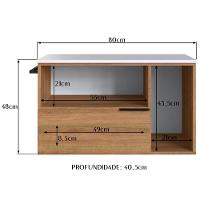 Gabinete Para Banheiro 02 Portas 01 Gaveta 80cm Mel Branco Proddy Mel - 6
