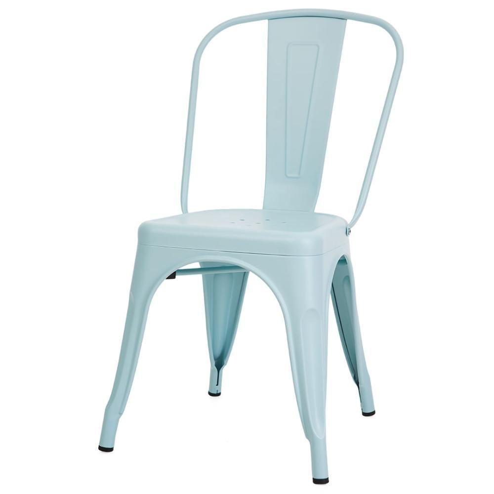 Kit 4 Cadeiras Tolix Iron Titan Anm6671f Anima Office Ferro Pintura Epóxi Azul Claro Fosco - 2