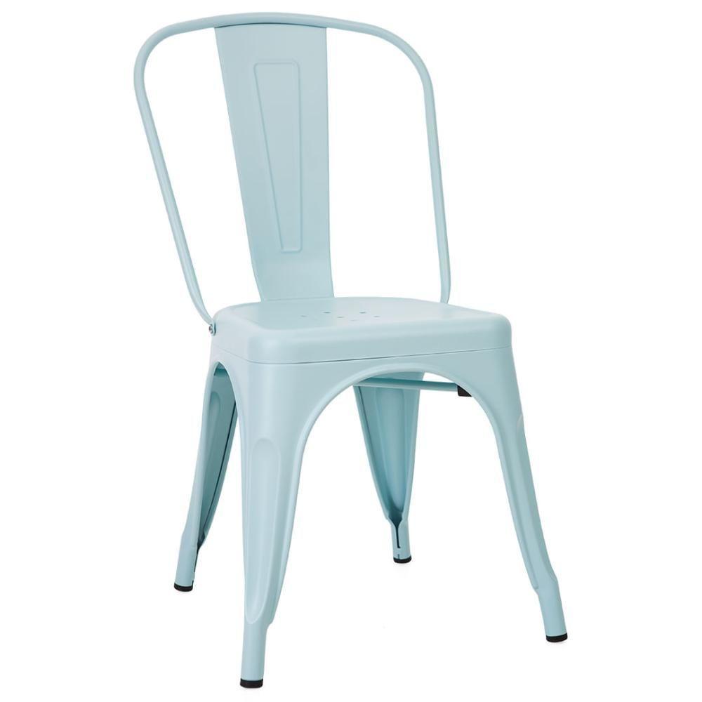 Kit 4 Cadeiras Tolix Iron Titan Anm6671f Anima Office Ferro Pintura Epóxi Azul Claro Fosco - 3