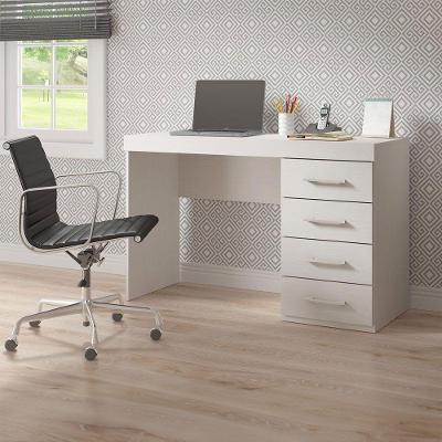 Escrivaninha Com 4 Gavetas 120x75cm Mdp Branco Menu Móveis Branco