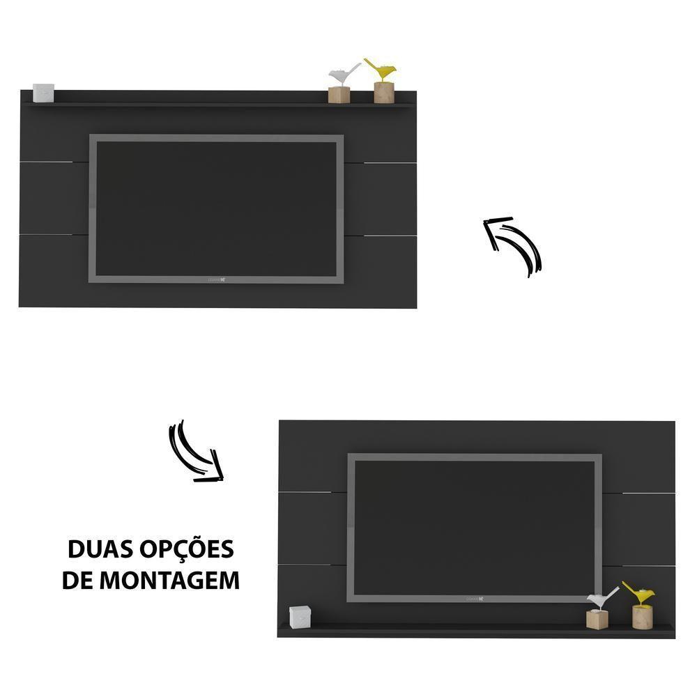 Painel Com Suporte Tv 60" Multimóveis Cr45165 Preto Preto - 7