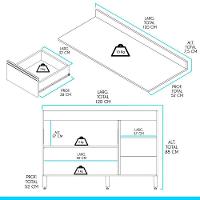 Balcão De Cozinha Com Tampo Sabrina 120cm Mdp Menu Móveis Branco - 2