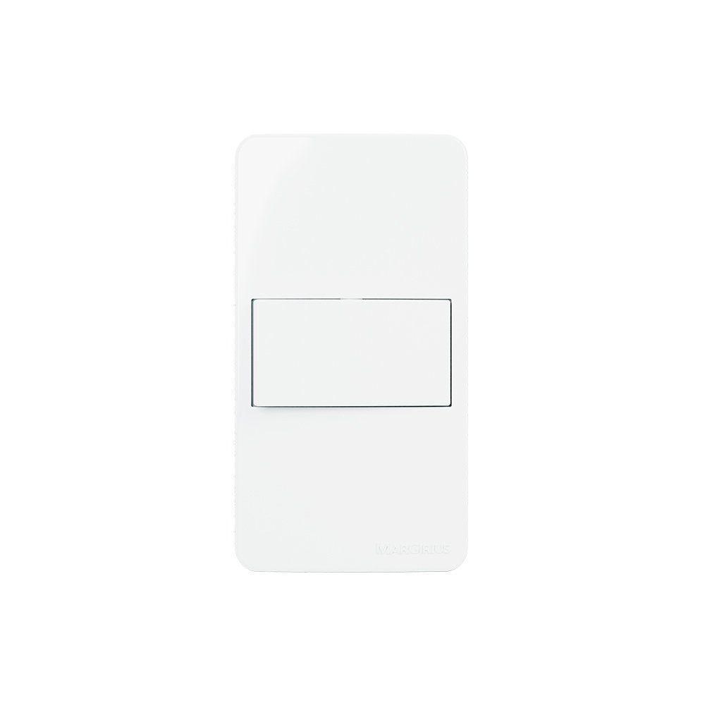 Placa Para Condulete Caixa 3-4" Com Interruptor Simples Margirius Sleek 10a Branca Branco - 1