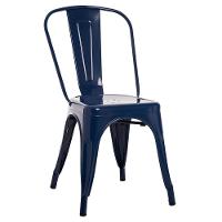 Kit 4 Cadeiras Tolix Iron Titan Anm6671f Anima Office Ferro Pintura Epóxi Azul Marinho - 3