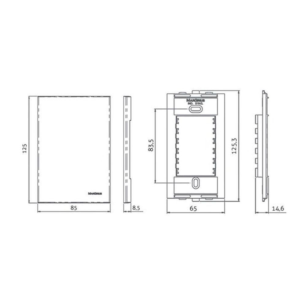 Variador De Luminosidade E Velocidade Margirius Sleek Com Placa 4x2 Branco Bivolt - 2