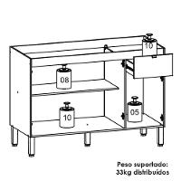 Balcao Para Pia 120 Cm Mdf Vert Plus Freijo Soft Ktp