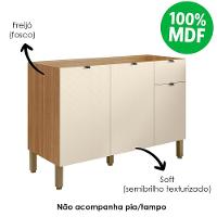 Balcao Para Pia 120 Cm Mdf Vert Plus Freijo Soft Ktp - 5