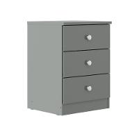 Mesa De Cabeceira 3 Gavetas Para Quarto 40x55cm Menu Móveis Cinza - 2