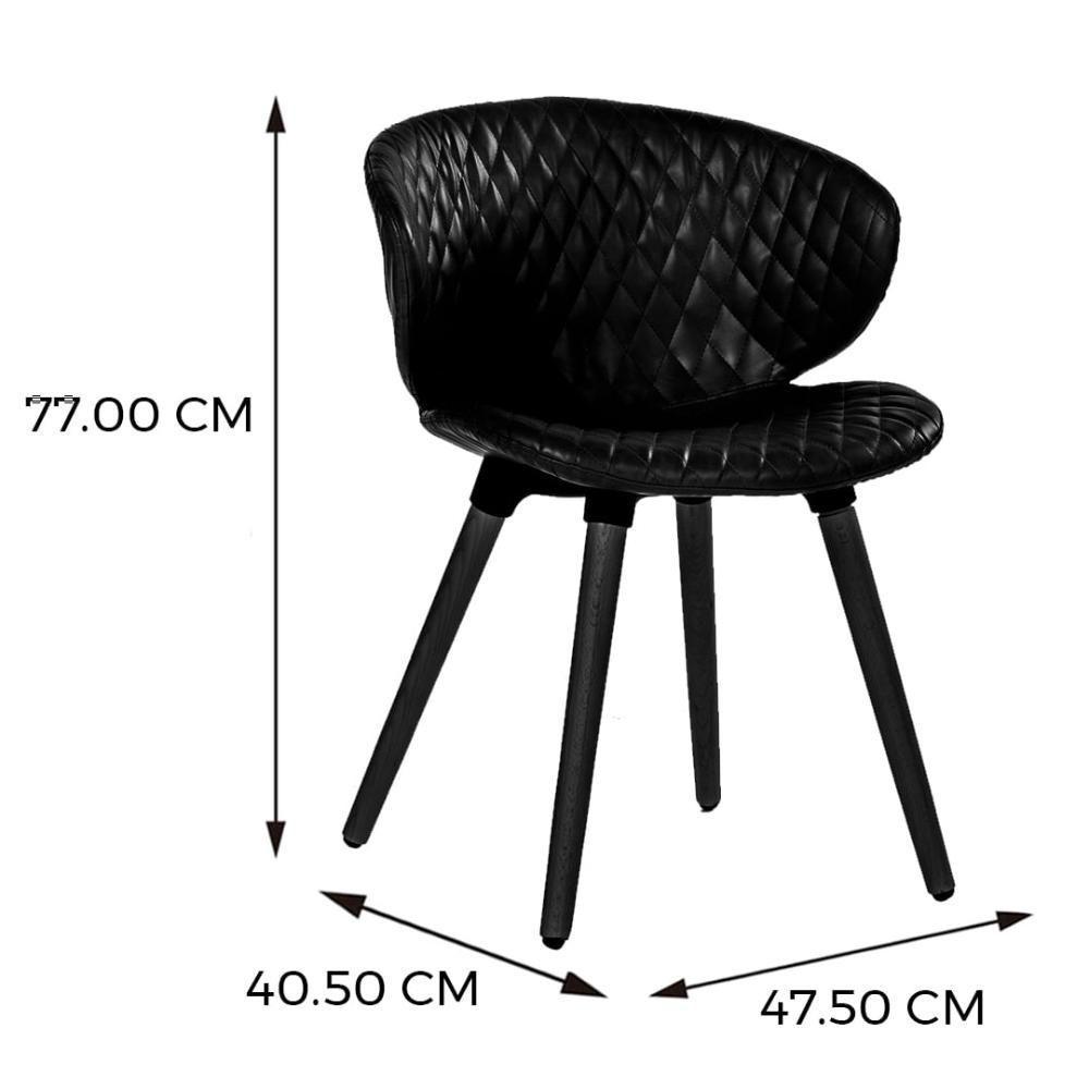 Kit 2 Cadeiras Anm6717f Anima Office Com Costura Matelassê Assento Estofado Pu Chumbo Base Madeira Fixa - 6