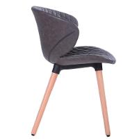 Kit 2 Cadeiras Anm6717f Anima Office Com Costura Matelassê Assento Estofado Pu Chumbo Base Madeira Fixa - 3