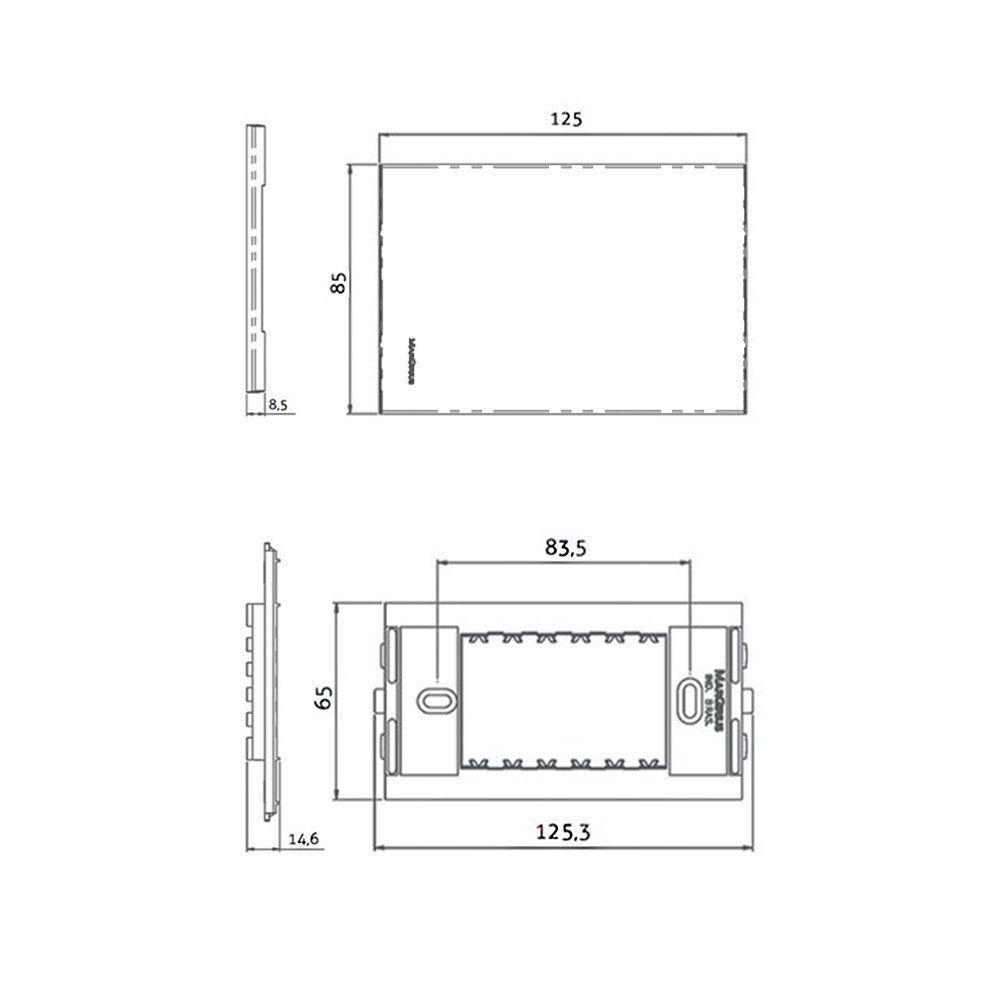 Balizador Horizontal Margirius Sleek Com Placa 4x2 Preto Ebony 6000k - Luz Branca Bivolt - 2