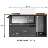 Gabinete Para Banheiro Com Cuba 01 Gav 80cm Mel Grafite Proddy Mel - 2