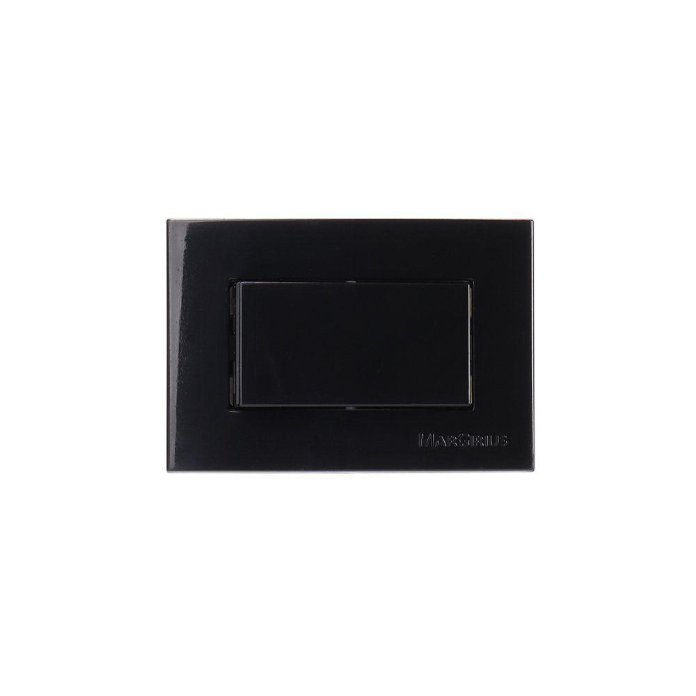 Placa Para Móveis 65x45 Com Interruptor Paralelo Margirius Sleek 10a Preto Ebony - 1
