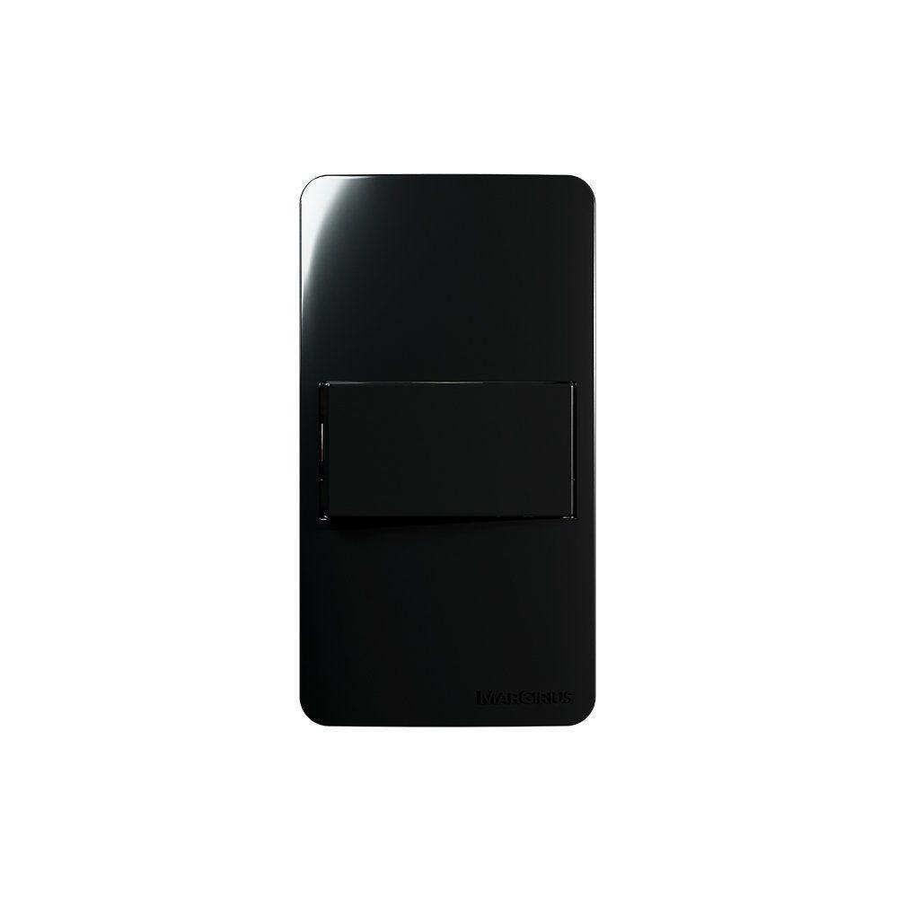 Placa Para Condulete Caixa 3-4" Com Interruptor Simples Margirius Sleek 10a Preto Ebony Preto - 1