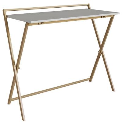 Escrivaninha Dobravel Estilo Industrial P1022 Arenas Dourado Pp