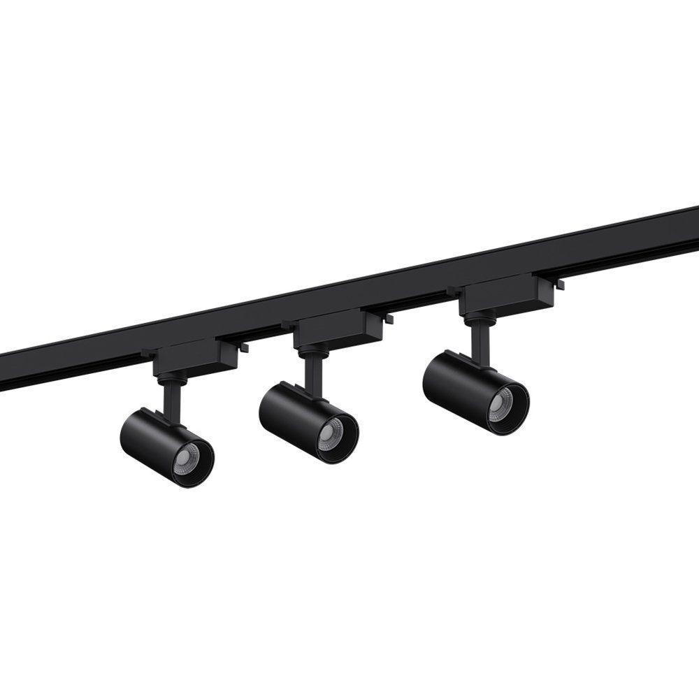 Trilho Eletrificado Com 3 Spots Led Up Blumenau 15w Bivolt Preto - 3000k - Luz Amarela - 1