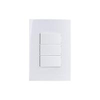 Interruptor Simples Triplo Margirius Sleek 10a Com Placa 4x2 Branco Branco - 1