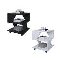 Kit Com 2 Mesa De Cabeceira Spin Para Quarto Casal Poquema Preto-branco - 1