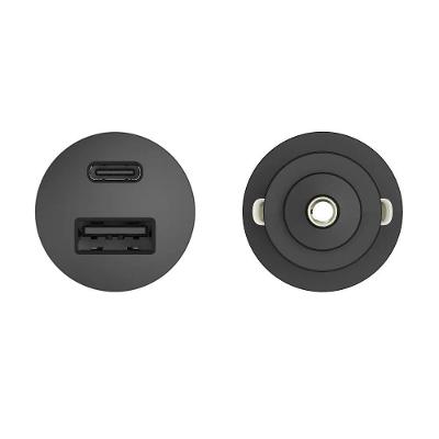 Carregador Veicular Carro Turbo Rápido 2 Saídas Usb Tipo C Preto
